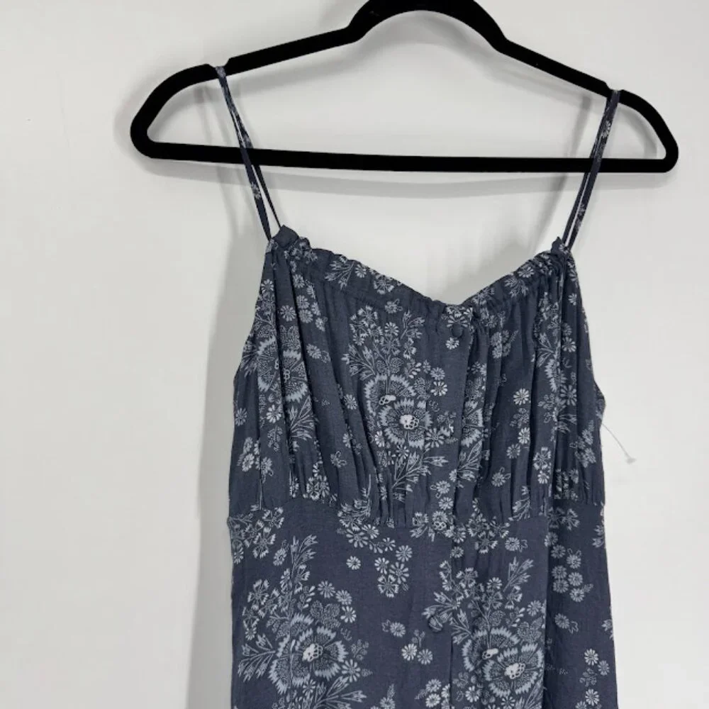 Madewell Archival Floral Tie-Back Button-Front Midi Dress Size 0 NWT - Picture 6 of 15